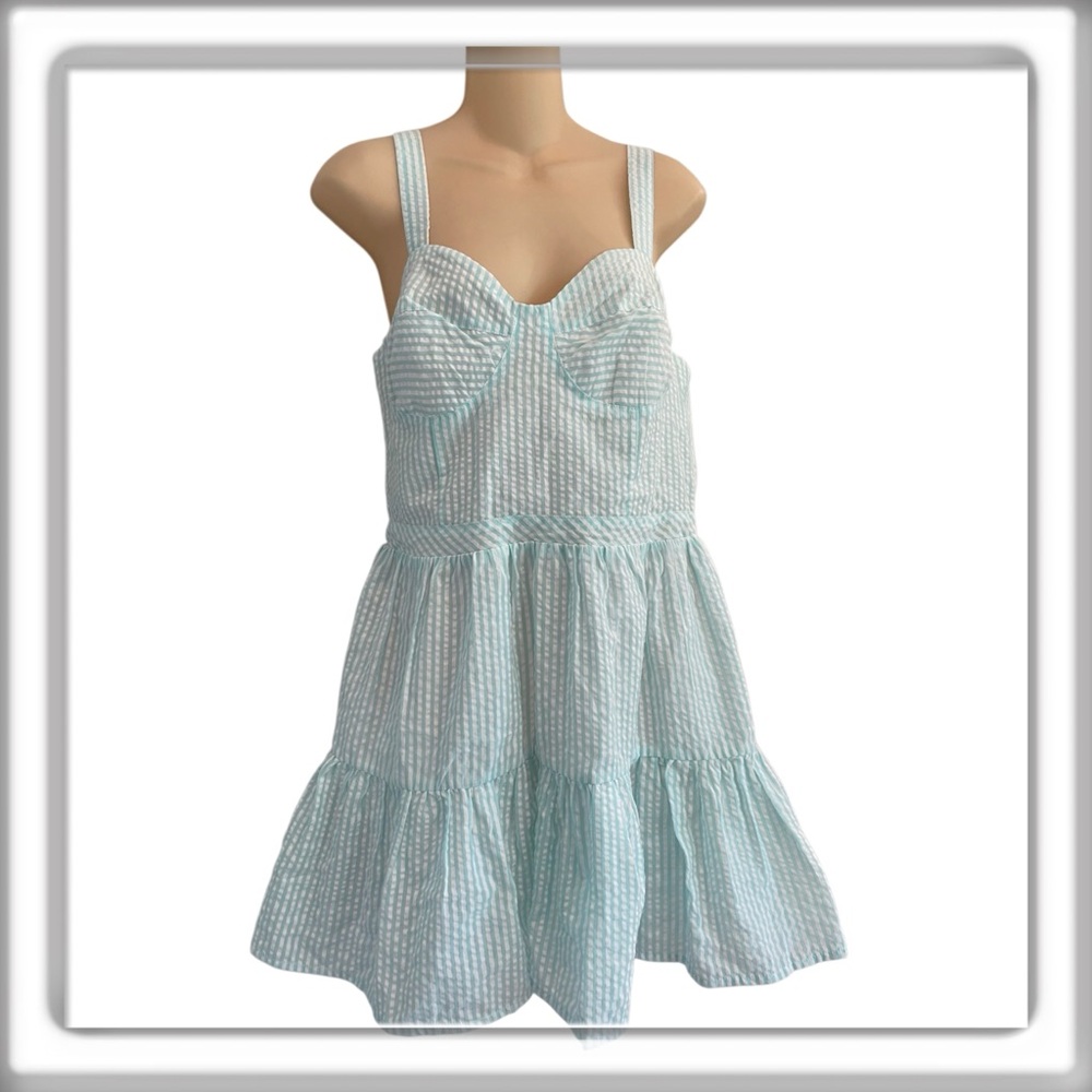 BB Dakota Striped Blue and White Mini Dress